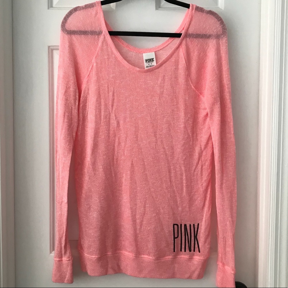 VICTORIA’S SECRET PINK — Neon Pink LS Top